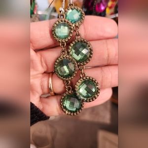 Light Green Stone Drop Earrings